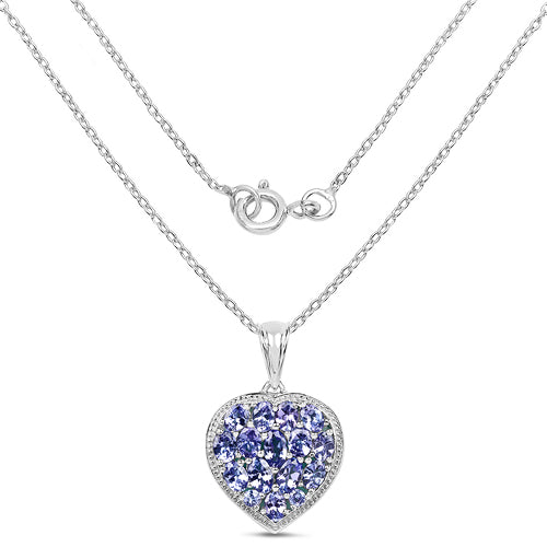 9.79 Carat Genuine Amazonite & Tanzanite .925 Sterling Silver Pendant Bids.com