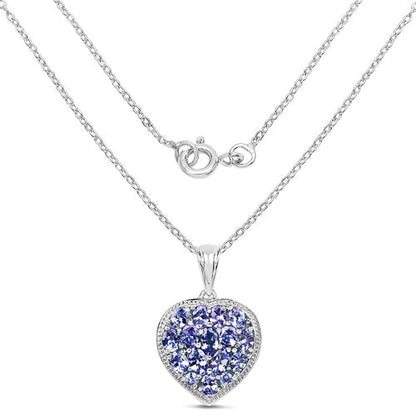 9.79 Carat Genuine Amazonite & Tanzanite .925 Sterling Silver Pendant Bids.com