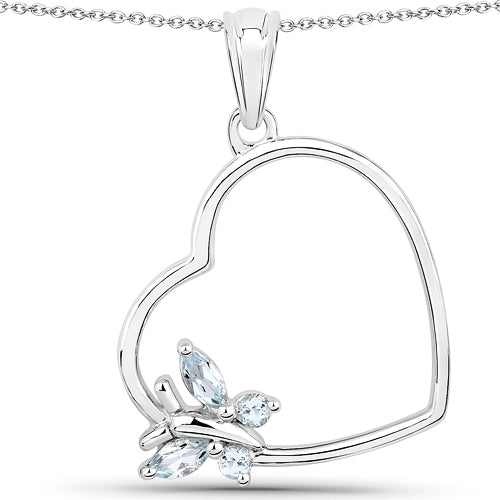0.25 Carat Genuine Blue Topaz .925 Sterling Silver Pendant Bids.com