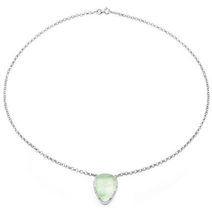 10.77 Carat Genuine Prehnite And White Topaz .925 Sterling Silver Pendant Bids.com