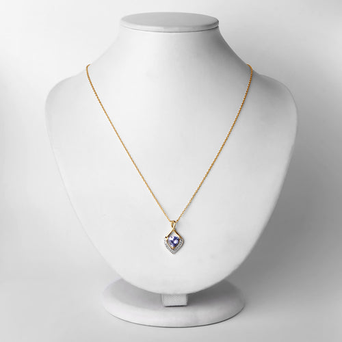 0.96 Carat Genuine Tanzanite and White Topaz .925 Sterling Silver Pendant Bids.com