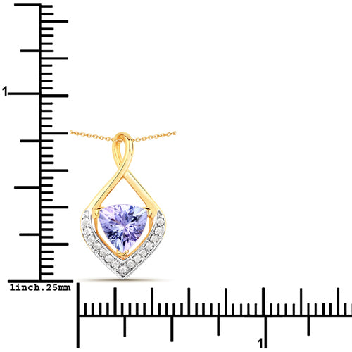 0.96 Carat Genuine Tanzanite and White Topaz .925 Sterling Silver Pendant Bids.com