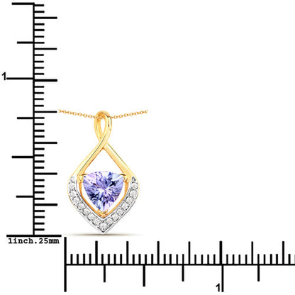 0.96 Carat Genuine Tanzanite and White Topaz .925 Sterling Silver Pendant Bids.com