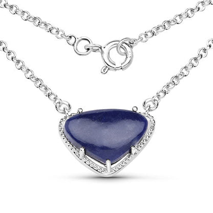 3.92 Carat Genuine Blue Aventurine .925 Sterling Silver Pendant Bids.com