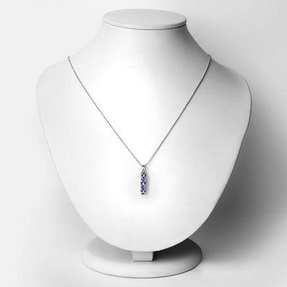 1.11 Carat Genuine Tanzanite and White Diamond .925 Sterling Silver Pendant Bids.com