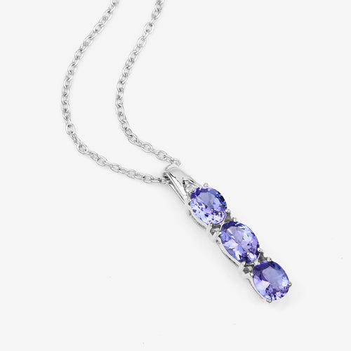 1.11 Carat Genuine Tanzanite and White Diamond .925 Sterling Silver Pendant Bids.com