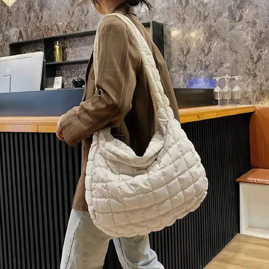 Padded Argyle Quilted Crossbody Hobo Bag DailySale