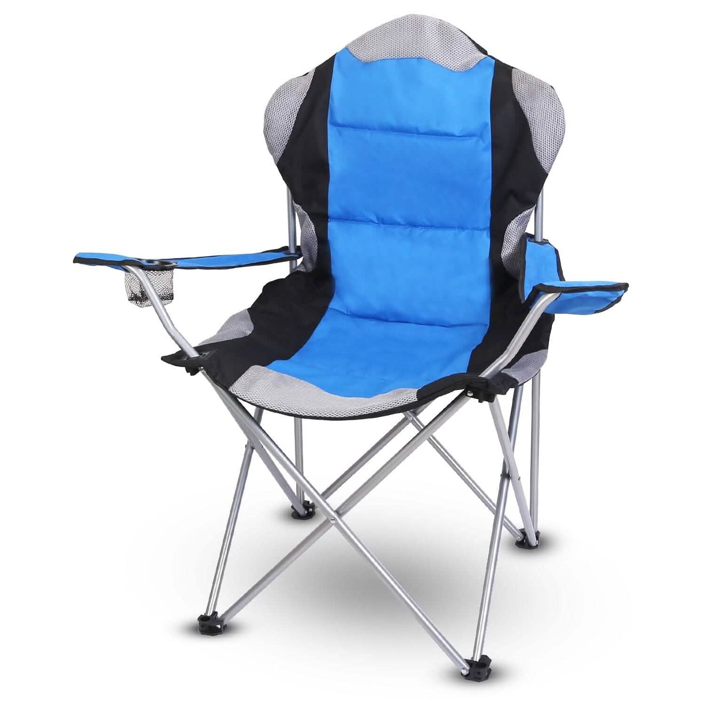 Padded Seat Arm Back Foldable Camping Chair Heavy Duty Steel Lawn DailySale