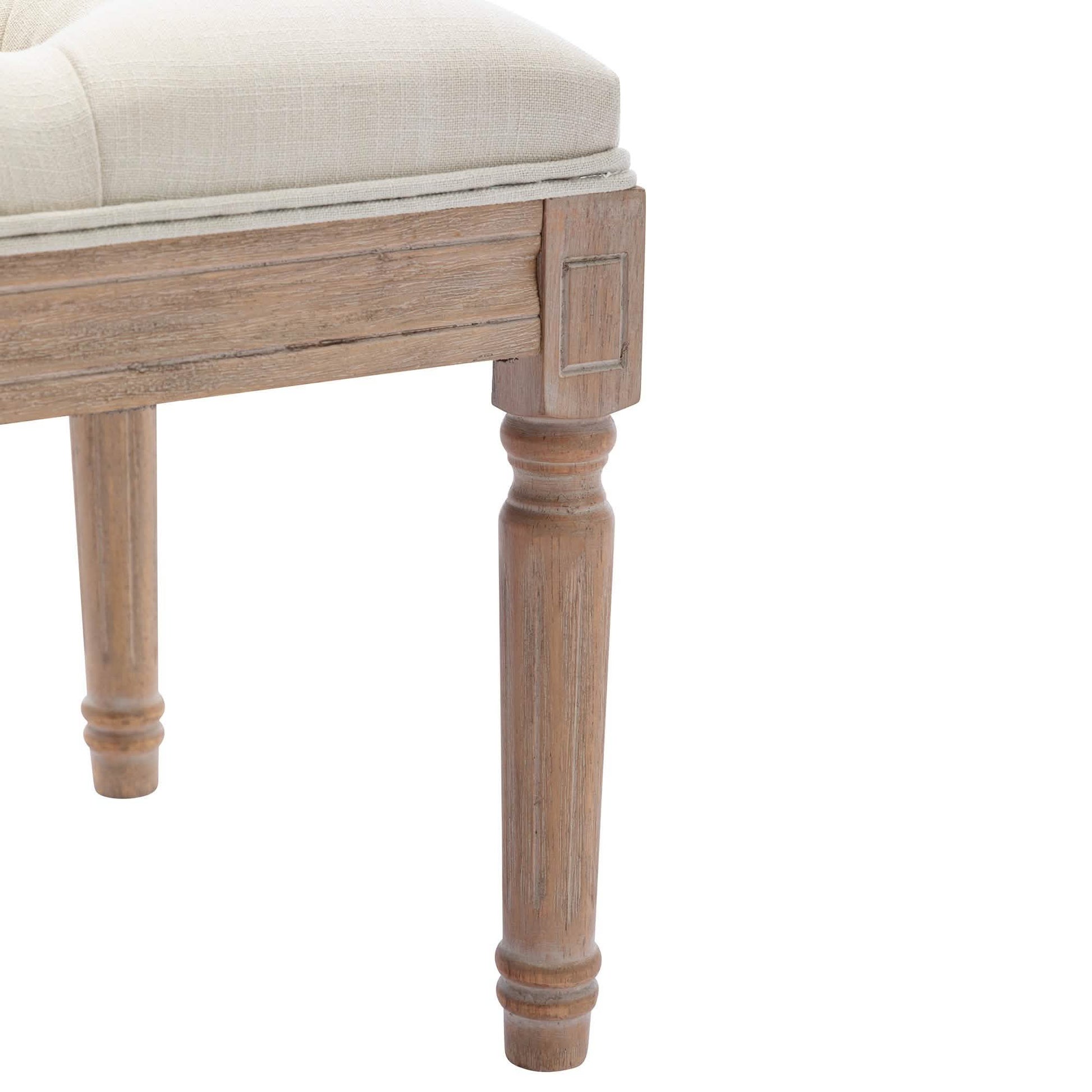 Padded Square Footstool with Rubberwood Legs DailySale