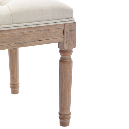 Padded Square Footstool with Rubberwood Legs DailySale
