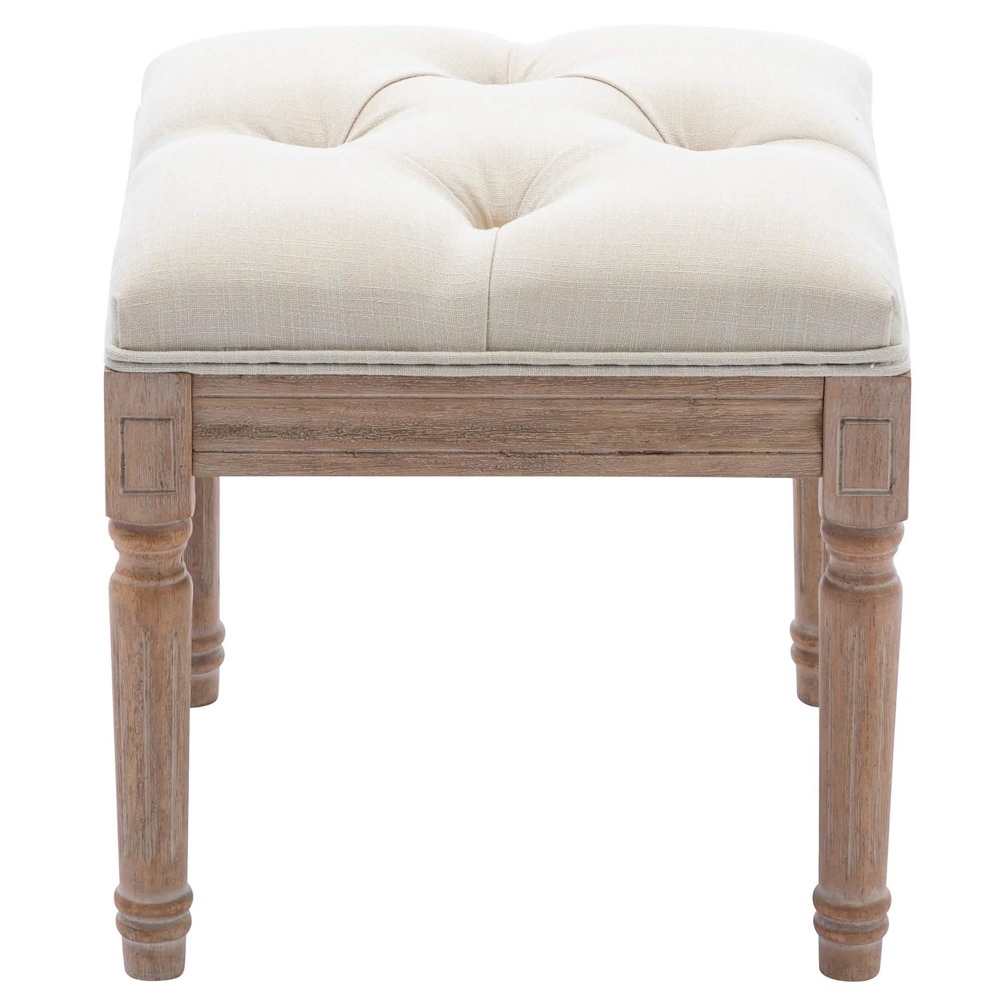Padded Square Footstool with Rubberwood Legs DailySale