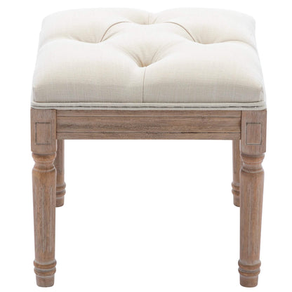 Padded Square Footstool with Rubberwood Legs DailySale