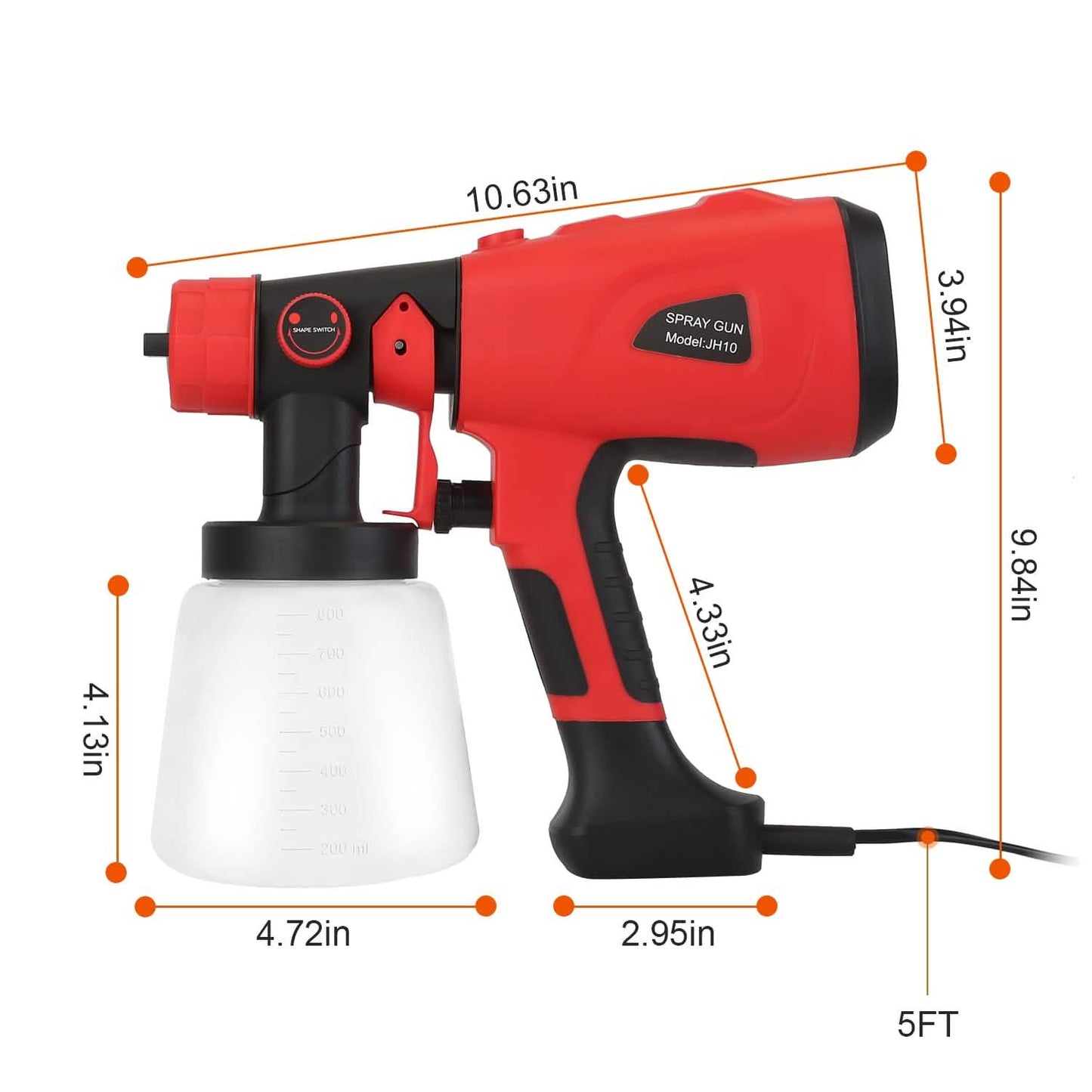 Paint Sprayer HVLP Handheld Painter with 3 Spray Patterns DailySale