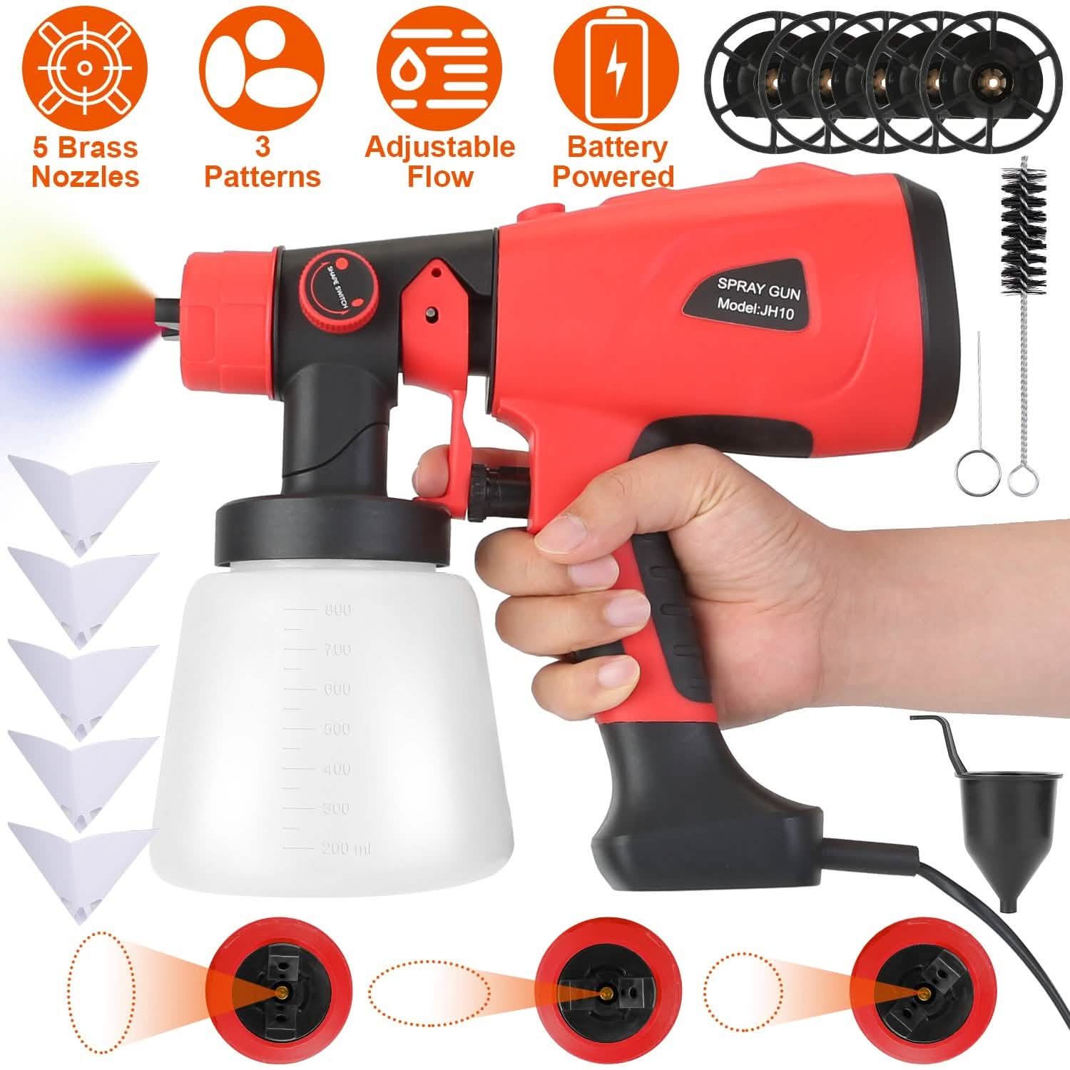 Paint Sprayer HVLP Handheld Painter with 3 Spray Patterns DailySale