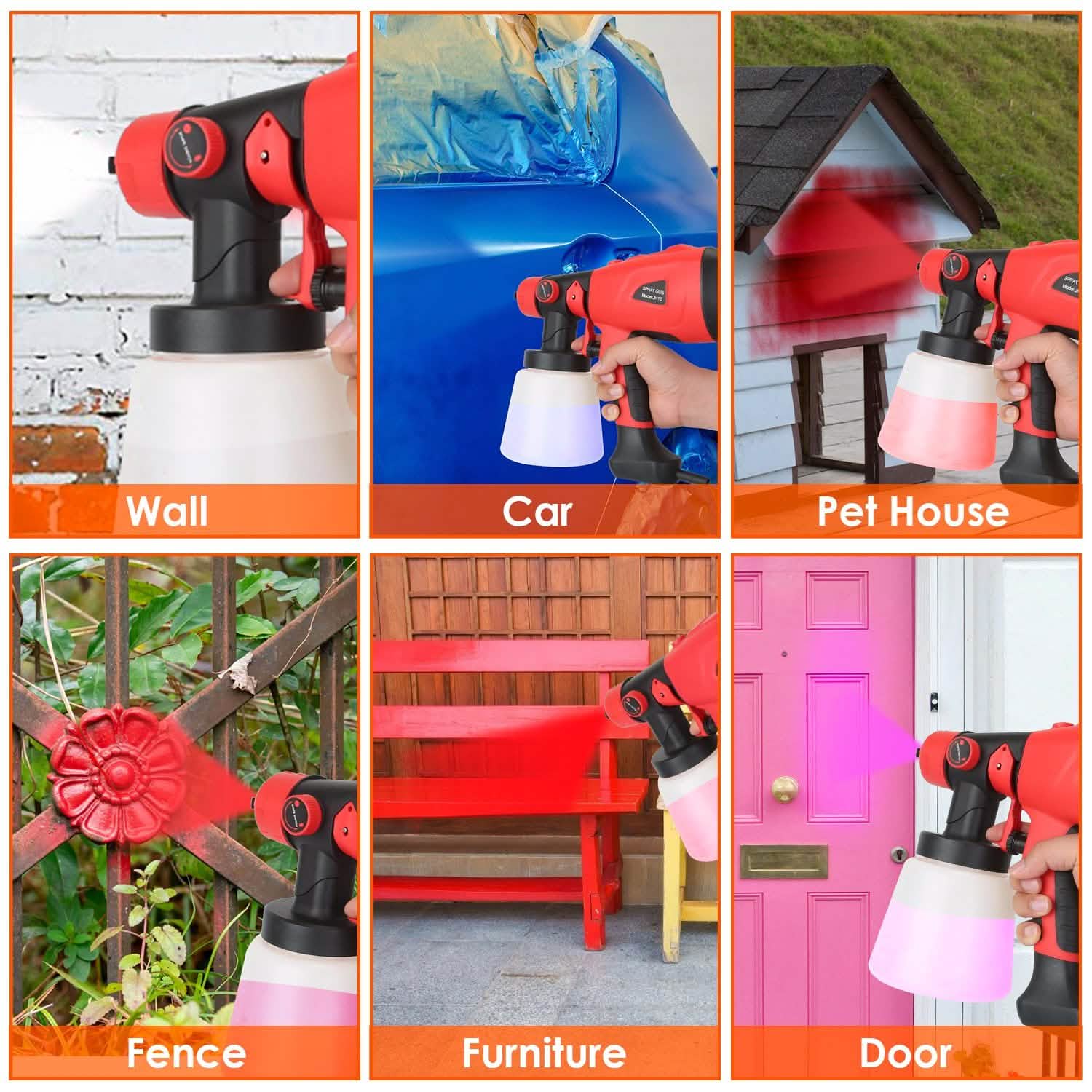 Paint Sprayer HVLP Handheld Painter with 3 Spray Patterns DailySale