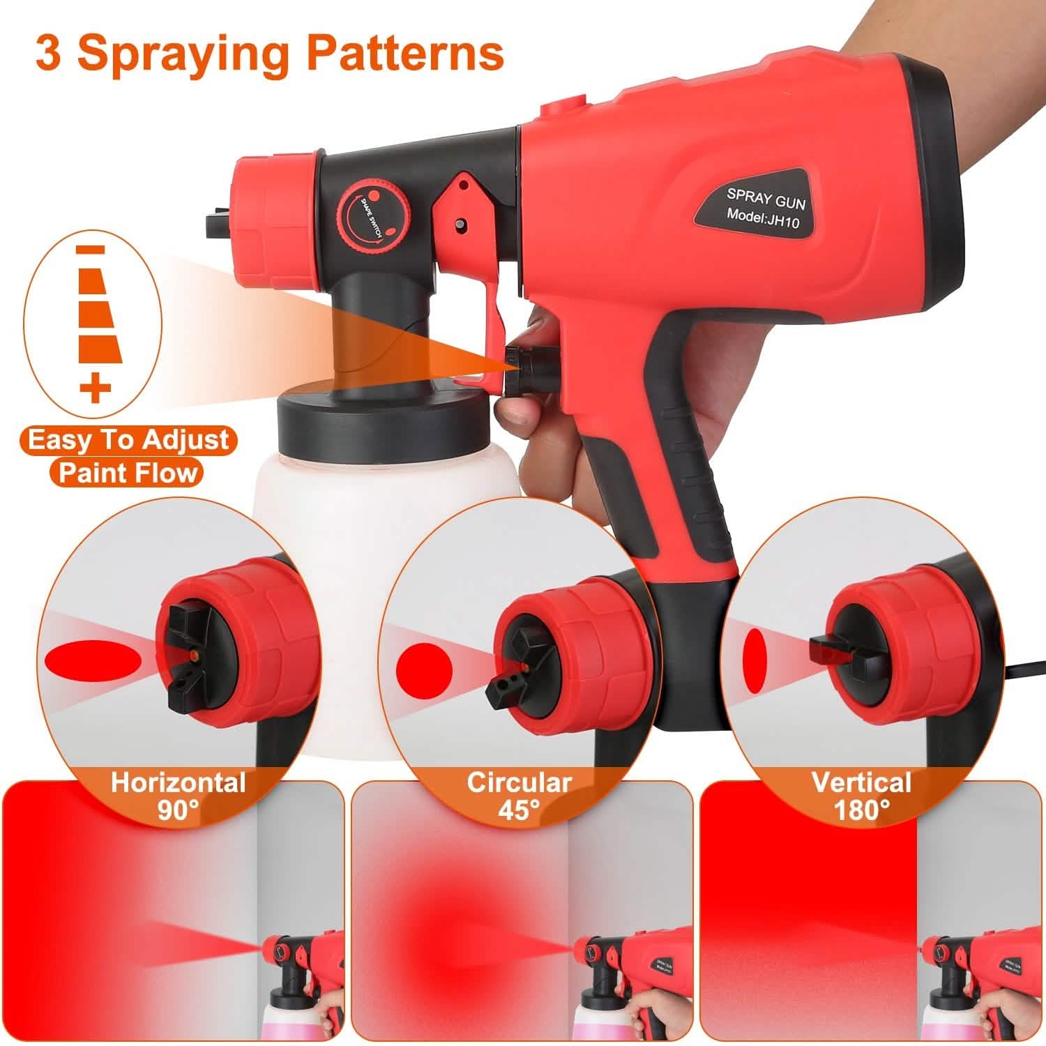 Paint Sprayer HVLP Handheld Painter with 3 Spray Patterns DailySale