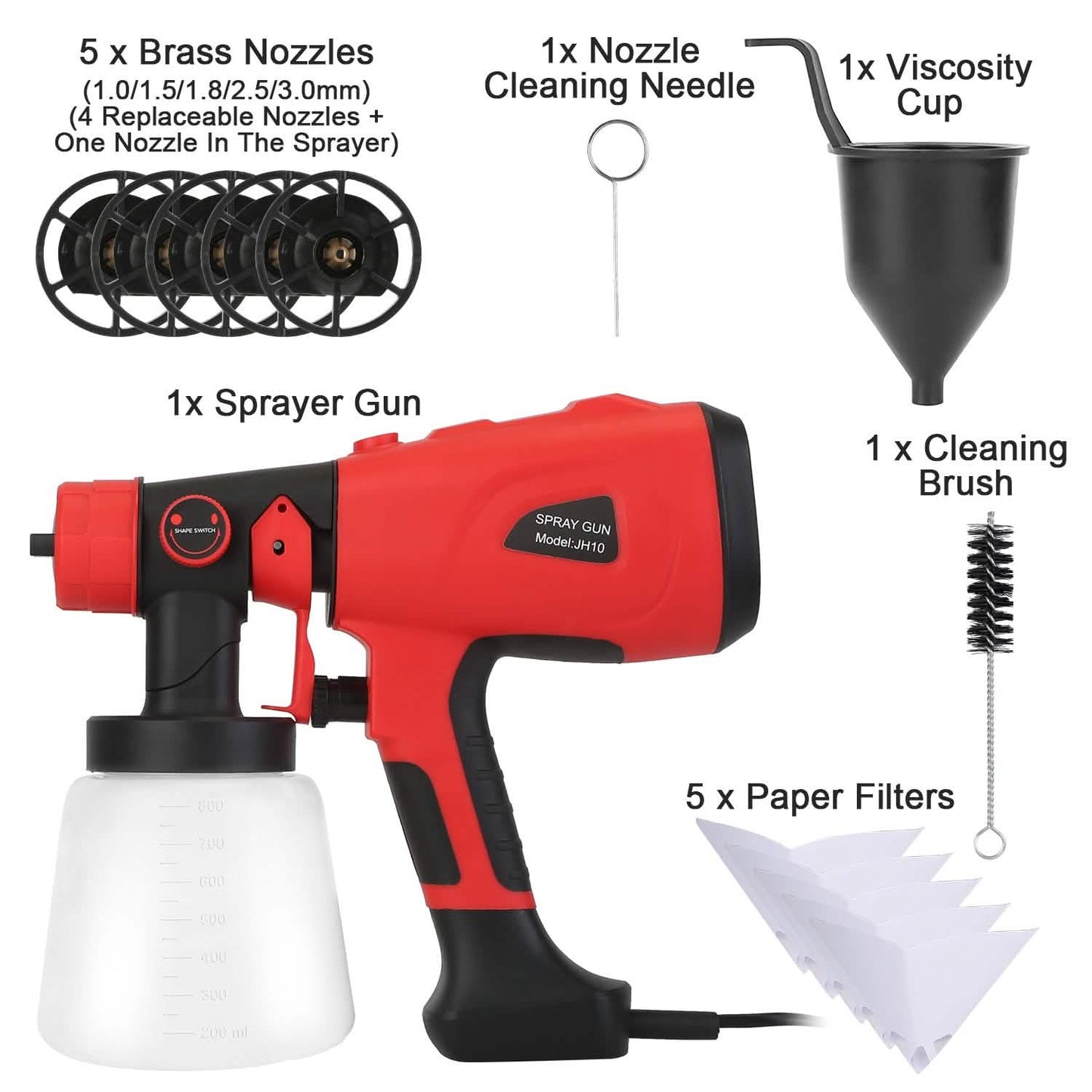 Paint Sprayer HVLP Handheld Painter with 3 Spray Patterns DailySale
