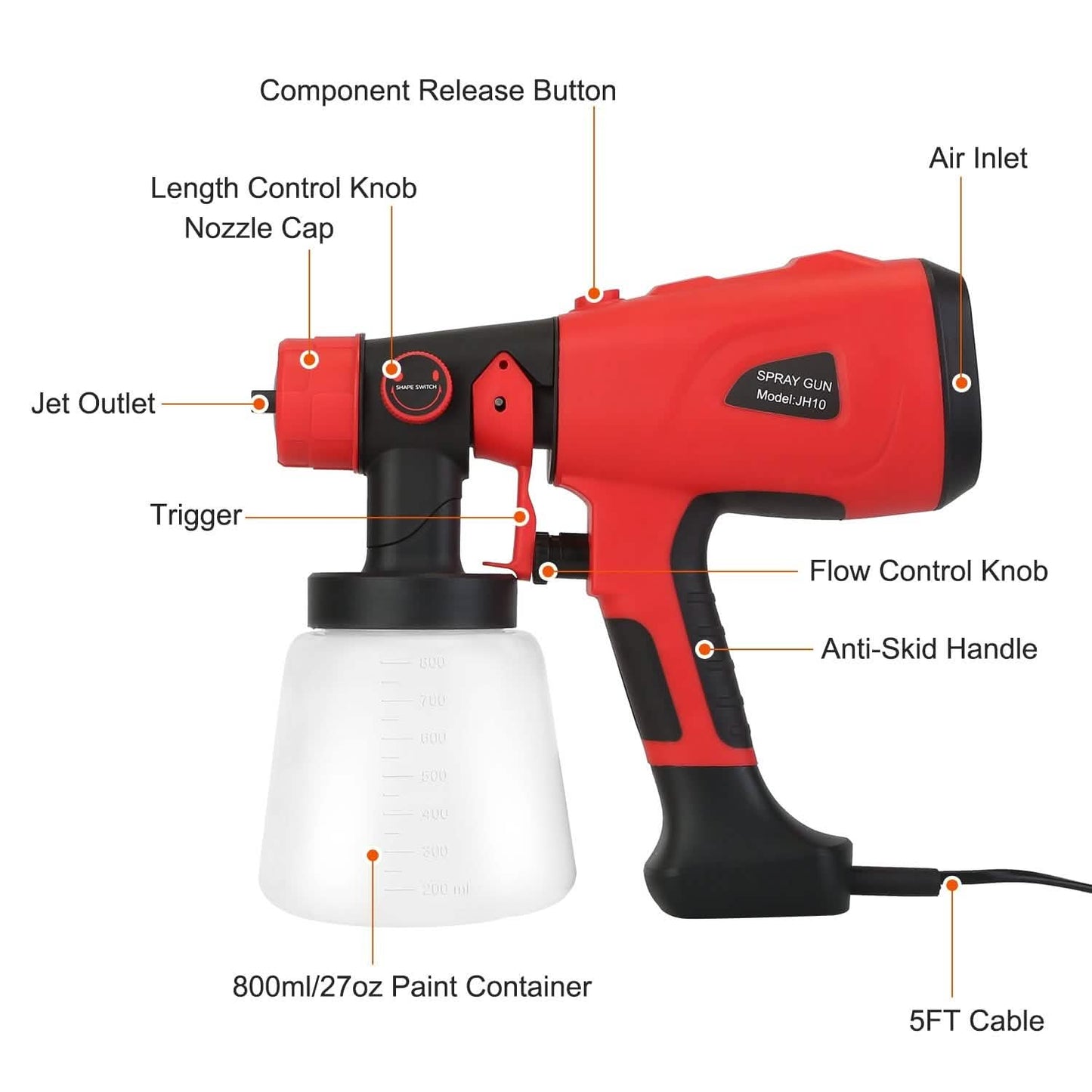 Paint Sprayer HVLP Handheld Painter with 3 Spray Patterns DailySale