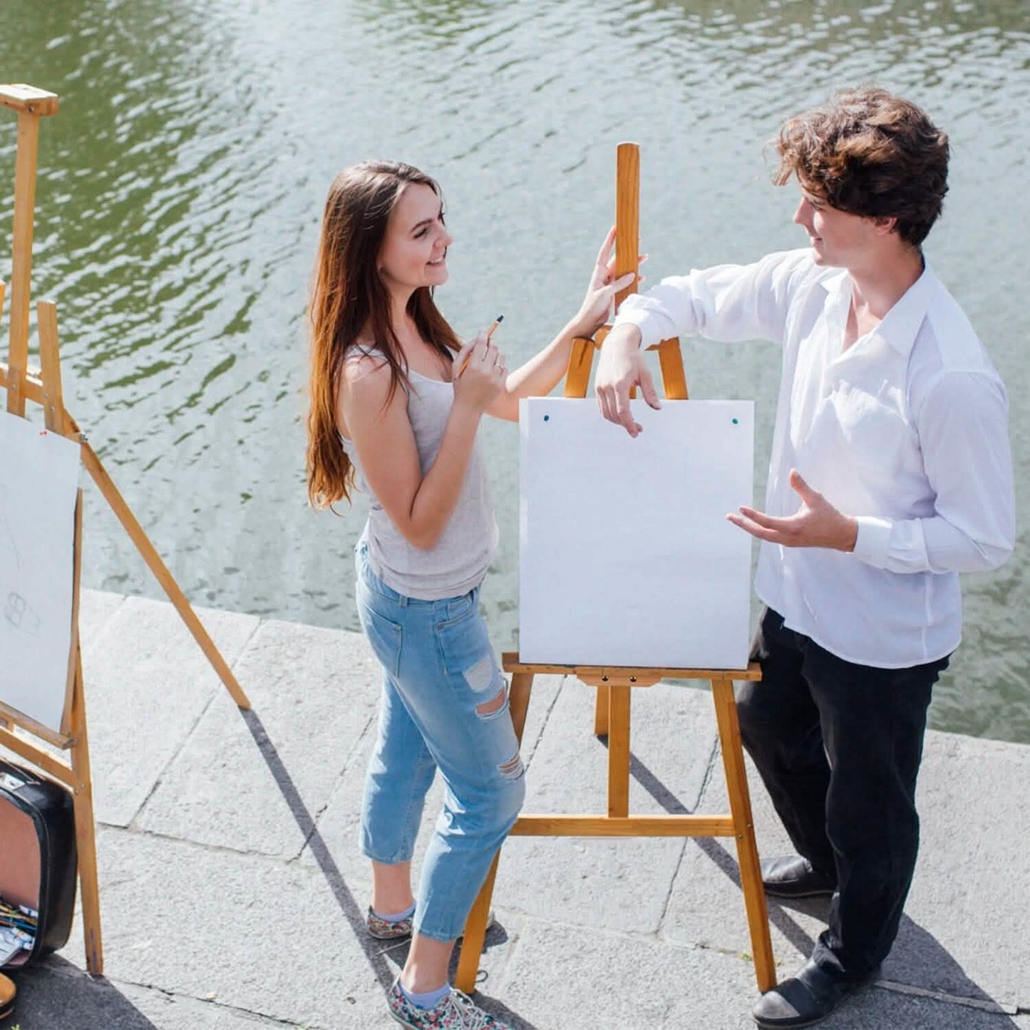 Painting Easel Stand Wooden Inclinable A Frame Tripod DailySale