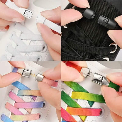 Pair of Free-Tie Shoelaces with 2 Buckles DailySale