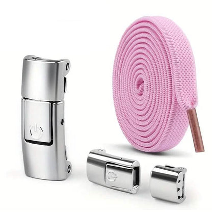 Pair of Free-Tie Shoelaces with 2 Buckles DailySale