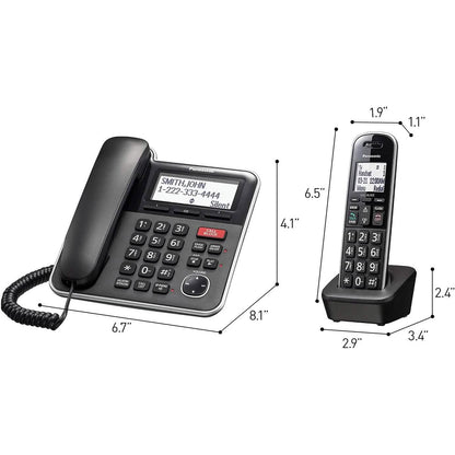Panasonic Expandable Corded/Cordless Phone System with Answering Machine and One Touch Call Blocking – 2 Handsets  (Refurbished) DailySale
