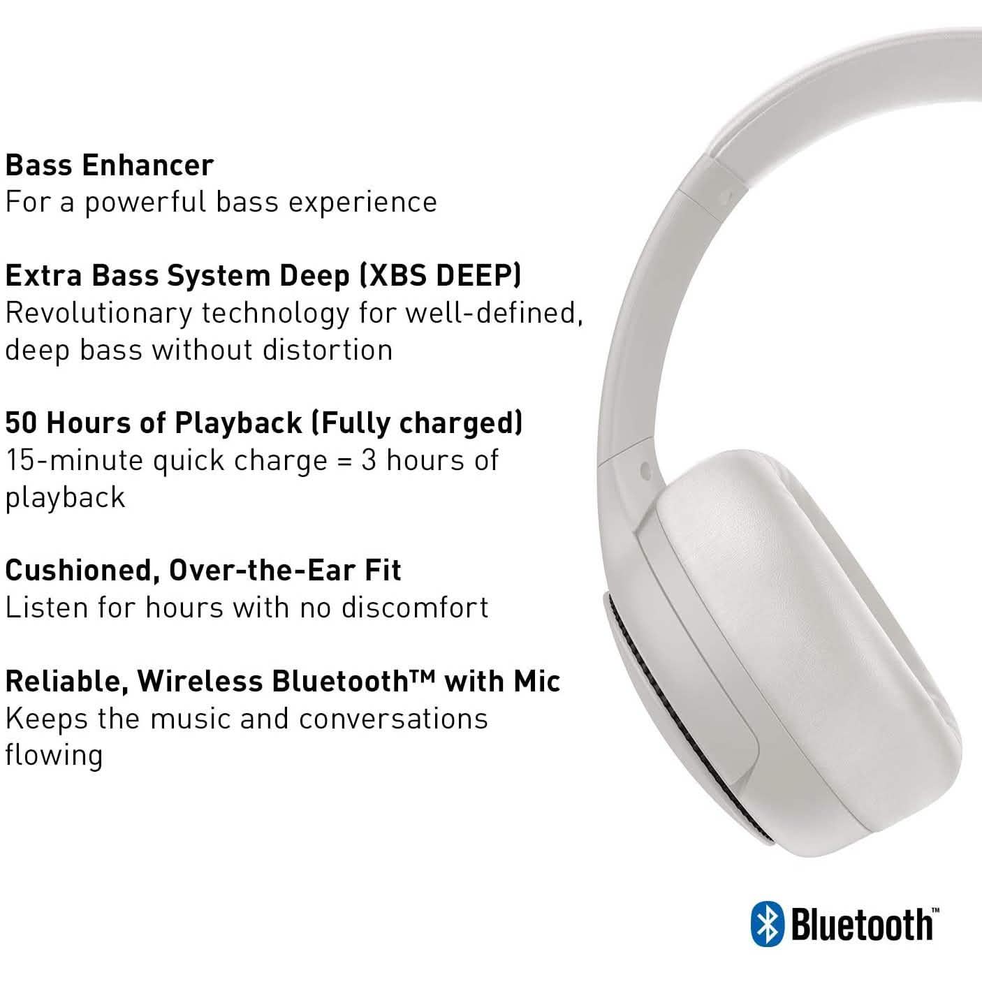 Panasonic RB-M300B Deep Bass Wireless Bluetooth Immersive Headphones DailySale