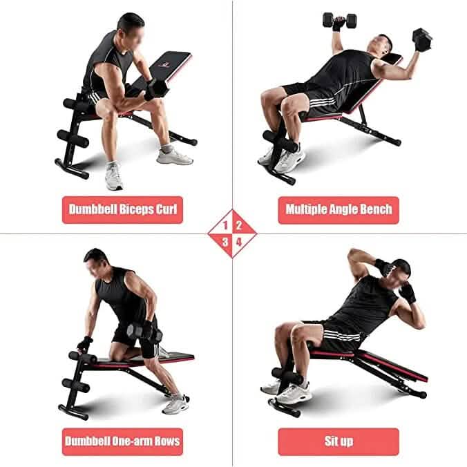 PAPABABE Workout Bench with Upgraded Wider Backrest for Bench Press Full Body Workout DailySale