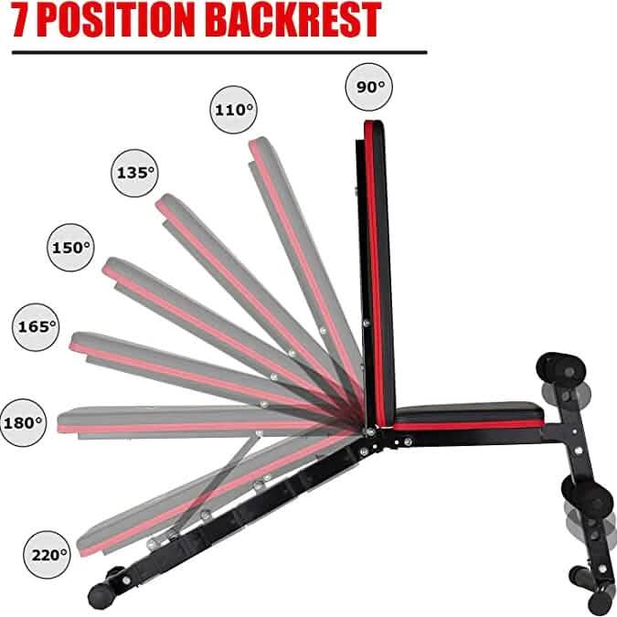 PAPABABE Workout Bench with Upgraded Wider Backrest for Bench Press Full Body Workout DailySale