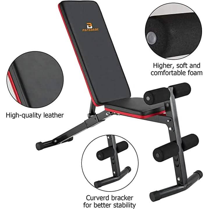 PAPABABE Workout Bench with Upgraded Wider Backrest for Bench Press Full Body Workout DailySale