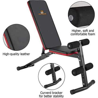 PAPABABE Workout Bench with Upgraded Wider Backrest for Bench Press Full Body Workout DailySale