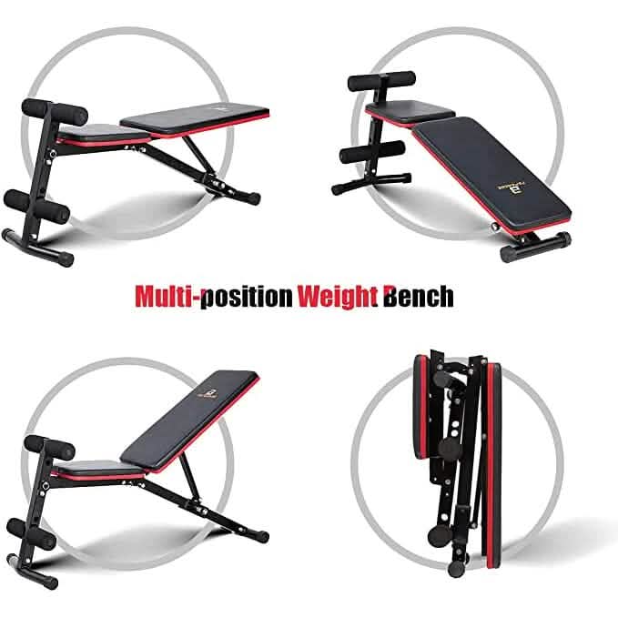 PAPABABE Workout Bench with Upgraded Wider Backrest for Bench Press Full Body Workout DailySale