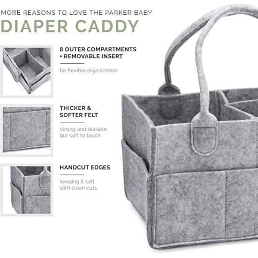 Parker Baby Diaper Caddy - Nursery Storage Bin and Car Organizer for Diapers and Baby Wipes DailySale