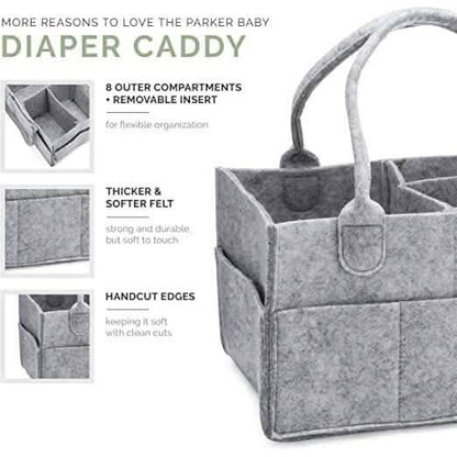 Parker Baby Diaper Caddy - Nursery Storage Bin and Car Organizer for Diapers and Baby Wipes DailySale