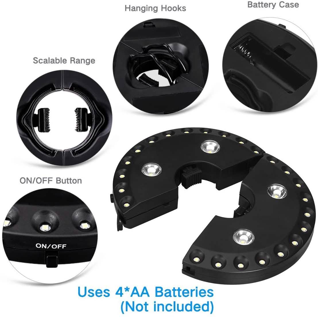 Patio Umbrella Light 3 Brightness Modes Cordless 28 LED Lights DailySale