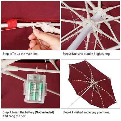 Patio Umbrella Lights 8 Lighting Mode with Remote Control DailySale
