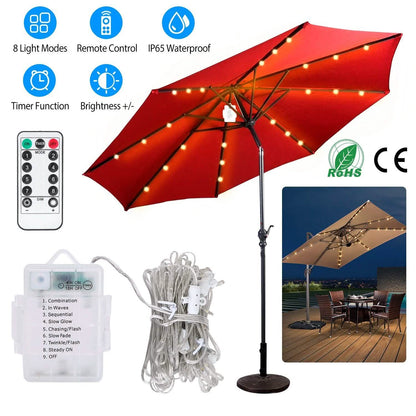 Patio Umbrella Lights 8 Lighting Mode with Remote Control DailySale