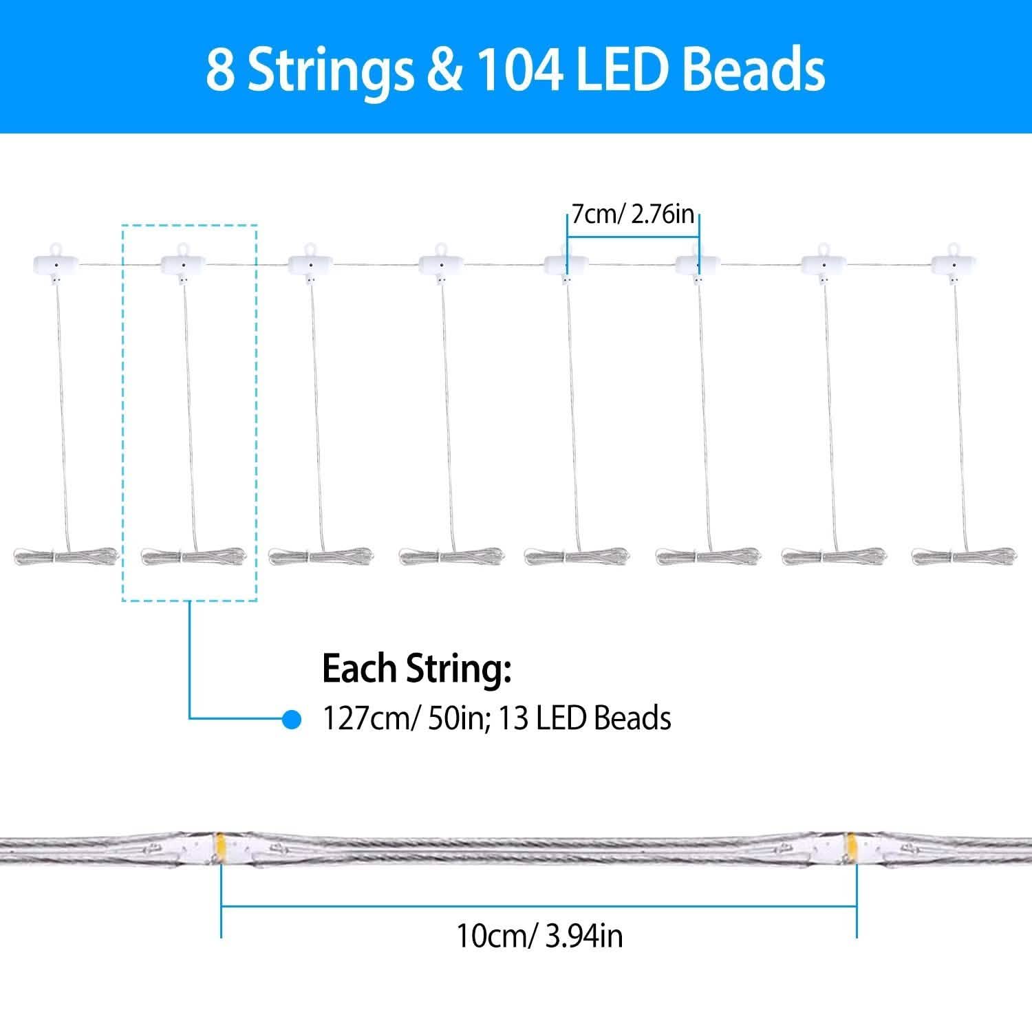 Patio Umbrella Lights 8 Lighting Mode with Remote Control DailySale