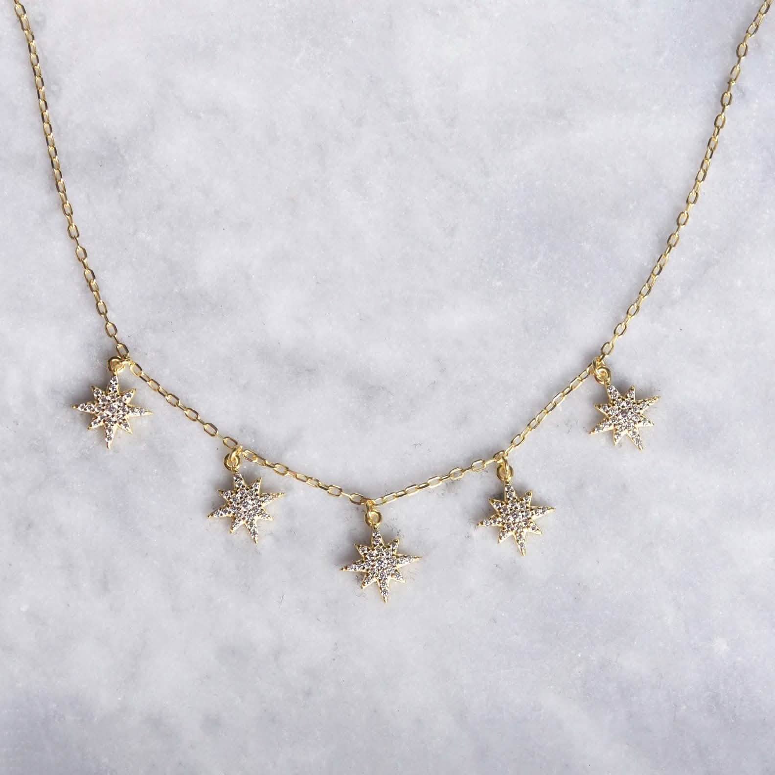 Pave CZ Star Drop Necklace DailySale
