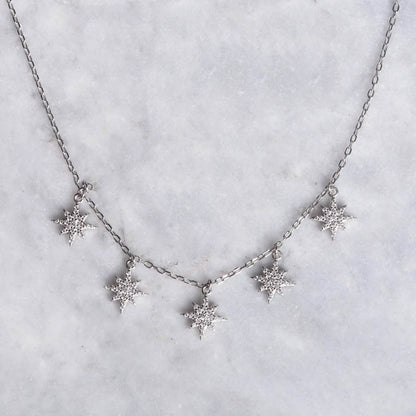 Pave CZ Star Drop Necklace DailySale