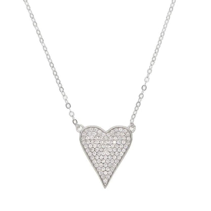 Pave Elongated Heart Necklace DailySale