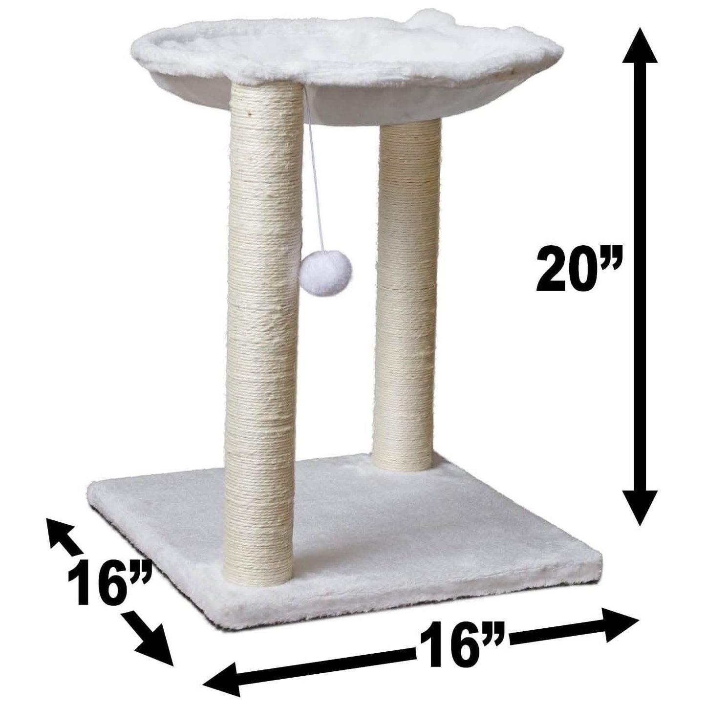 Paws & Pals 3-in-1 Cat Scratching Post with Hammock and Toy DailySale