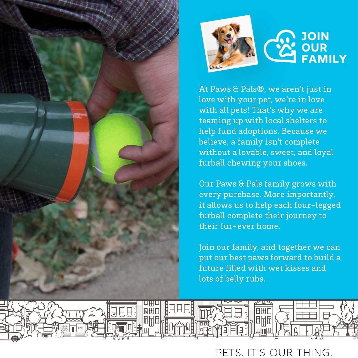Paws & Pals Bazook - 9 Tennis Ball Launcher Gun with 2 Squeaky Balls DailySale