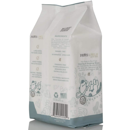 Paws & Pals Pet Grooming Wipes Hypo-Allergenic Cleansing and Deodorizing DailySale
