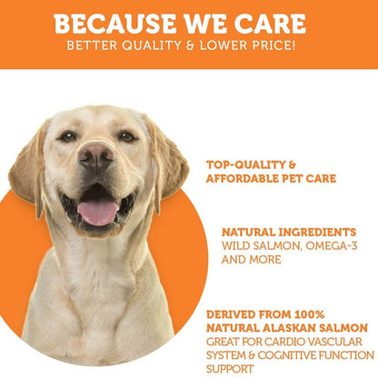 Paws & Pals Wild Alaskan Salmon Fish Oil Omega 3 and 6 for Dogs and Cats DailySale