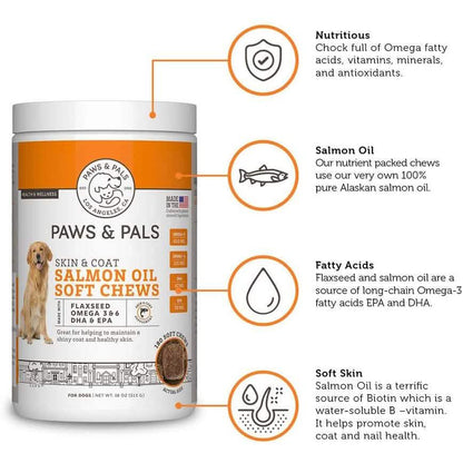 Paws & Pals Wild Alaskan Salmon Fish Oil Omega 3 and 6 for Dogs and Cats DailySale