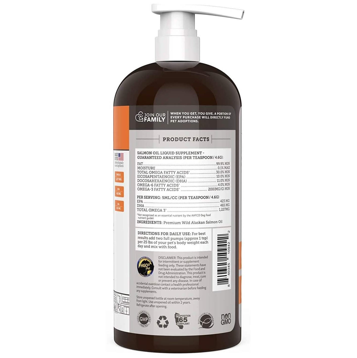 Paws & Pals Wild Alaskan Salmon Oil for Dogs and Cats - 32oz DailySale