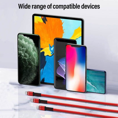 PBG 3-in-1 Cable Mesh/Nylon Braided HQ Multi Device Charging (Lightning, USB-C , Micro) DailySale