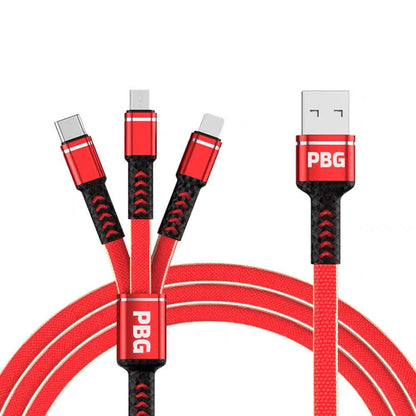 PBG 3-in-1 Cable Mesh/Nylon Braided HQ Multi Device Charging (Lightning, USB-C , Micro) DailySale