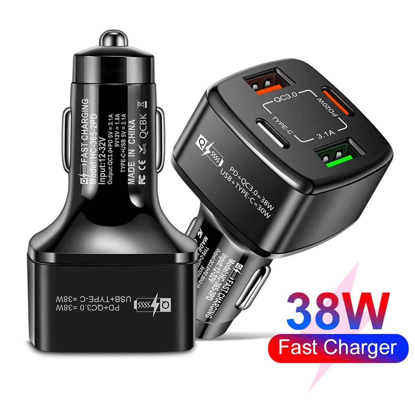 PBG 4 Port Car Charger 2 PD Ports and 2 USB Ports DailySale